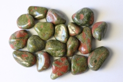 0.5kg Unakite tumbled stones, South Africa A-Qual.