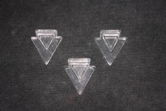 3erSet Doppeltriangel-Anhänger, Bergkristall