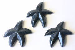 Set of 3 starfish for leather strap dumortierite