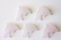 Set of 5 dolphin drilled rose quartz