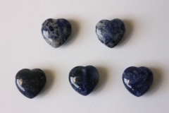 Set of 5 drilled heart sodalite