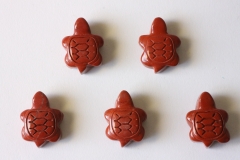 Set of 5 turtle drilled red jasper