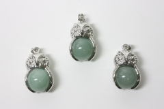 3pcs. Aventurine owl pendant ball