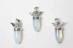 3pcs. Opal glass synthetic angel pendant pendulum