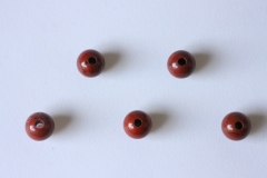 Set of 5 beads, 12mm, for leather strap red jasper