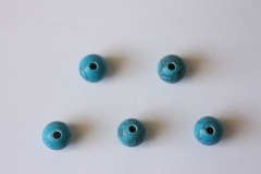 Set of 5 balls, 12mm, for leather strap turquoise rec.