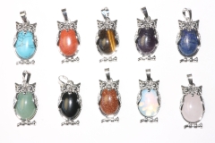 Set of 10 owl mini pendants