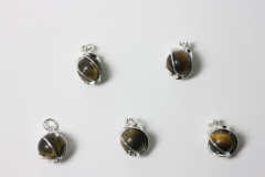 5pcs. Tiger eye spiral ball pendant 10mm