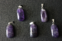 5erSet Amethyst Trommelstein mit Öse