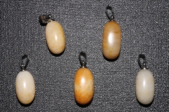 Set of 5 yellow agate tumbled stones with eyelet
