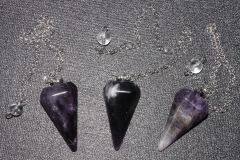 3erSet Pendel hexagonal Amethyst