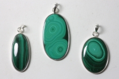 Malachite pendant 925 silver 8-12 g