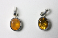 Synthesis (citrine-colored) pendant fac. 925 silver