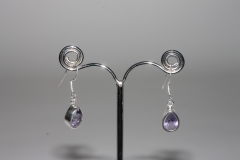 Synthesis (amethyst-colored) earrings fac. Sterling-silver