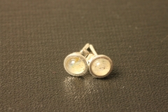 Labradorite stud earrings 4mm cab. 925 silver