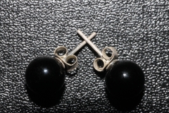 3 pairs of onyx earsticks bead 8mm Sterling-silver