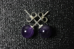 3Paar Amethyst Ohrstecker 6mm 925er Silber