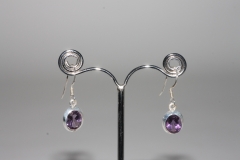 Amethyst earrings Sterling-silver approx.12x9mm