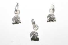 Diamond pendant raw 925 silver