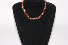 Set of 5 carnelian chips necklace 45cm/carab.