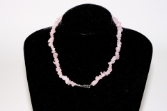 Set of 5 rose quartz chips necklace 45cm/carab.