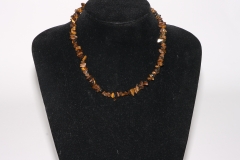 Set of 5 tigers eye chips necklace 45cm/carab.