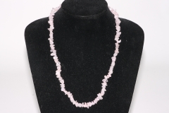 Set of 5 rose quartz chips necklace 60cm/carabiner