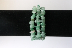 Set of 5 aventurine chips bracelets 19cm stretch