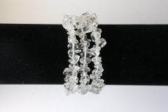 Set of 5 rock crystal chips bracelets 19cm stretch