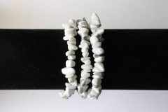 Set of 5 magnesite chips bracelets 19cm stretch