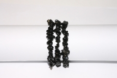 Set of 5 obsidian chips bracelets 19cm stretch