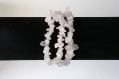 Set of 5 rose quartz chips bracelets 19cm stretch