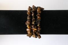 Set of 5 tigers eye chips bracelets 19cm stretch