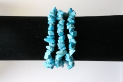 Set of 5 Turquoise rec. chips bracelet 19cm stretch