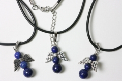 Lapis color treated angel pendant / necklace