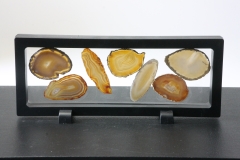 Display frame 9x23cm with 7 agate plates