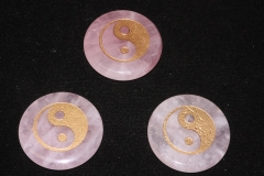 Pocket stone rose quartz YinYang