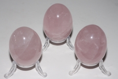 Gemstone eggs rose quartz 38x50mm