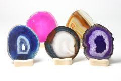 Set of 5 agate plates approx. 13-15cm A/B quality.