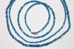 Apatite chain dark blue rectangle approx. 3.5-4mm/45cm