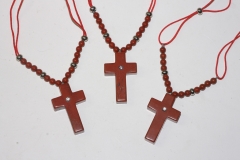 Cross necklace of red jasper