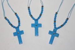 Cross necklace magnesite dyed blue