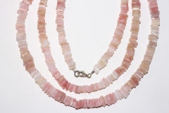 Pink opal necklace rectangle approx. 6-7mm/44cm