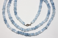 Blue opal necklace rectangle approx. 6mm/45cm