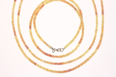 Sapphire necklace yellow/pink fac. approx. 3mm/45cm