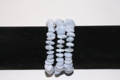 Chalcedony disc bracelet with glass balls