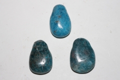 Set of 5 drilled apatite blue tumbled stone