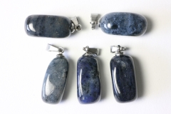 Set of 5 Dumortierite tumbled stones with eyelet