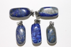 Set of 5 Lapis Lazuli tumbled stone with eyelet