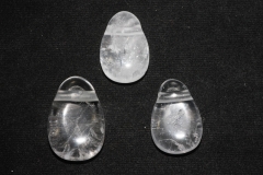 Set of 5 Girasol quartz tumbled stones drilled